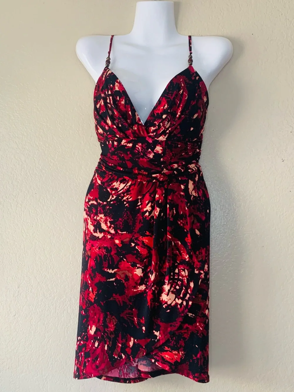 SPEECHLESS Y2K Floral Burgundy Tie Back Babydoll Romantic Goth Dress Size L - Picture 2 of 8